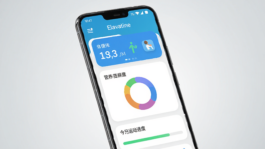 ����Ϊһ����׿�ֻ����ֻ���Ļ��չʾ Elavatine Ӧ�������棬��������������ݿ�Ƭ��Ӫ������ͼ�ͽ����˶������������ֲ��þ��й�ͼ���ֻ���΢��б������Ϊǳ��ɫ���䣻�Ű�����������Ԫ�������ɼ����������׾��ȣ����Ϊ�ִ��Ƽ����뽡�������ϣ��ɾ���ࣻϸ�ڰ����ֻ��߿�߹⡢����ͼ��Բ�ǡ�������������������Ϊ���� 4K���ɾ����޶���Ԫ��