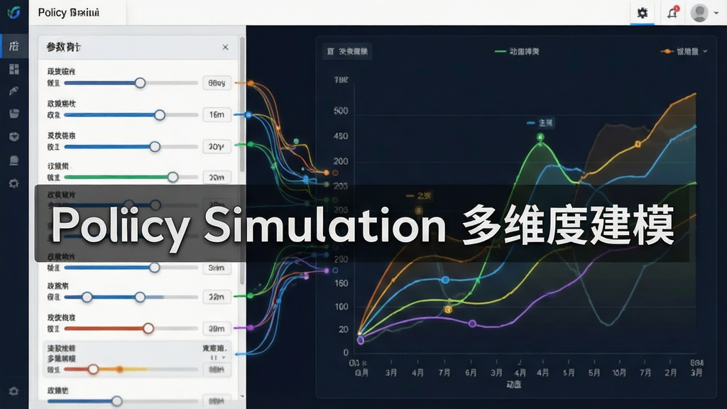 һ��չʾ Policy Simulation ��ά�Ƚ�ģ���ܵ�ͼƬ������Ϊ���������ж�����߱��������붯̬����ͼ�����ֲ������ҷ��������Ϊ�����б����Ҳ�Ϊ��̬����ͼ�����Ϊרҵ���ݿ��ӻ����ϸ������������������������ɫ�������ԣ�����Ϊ���塢�ɾ��޶���Ԫ�أ�ͼƬ�д����֡�Policy Simulation ��ά�Ƚ�ģ��