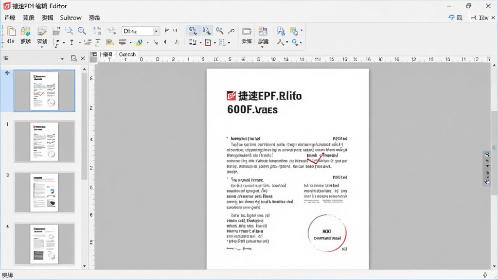����PDF�༭����������������ȫ��չʾ������Ϊ�򿪵�PDF�ĵ��༭�������Ϊҳ������ͼ������������Ϊ���ܲ˵����������������ǳɫ�칫��񣬽���ɾ����࣬�����������޶���Ԫ��