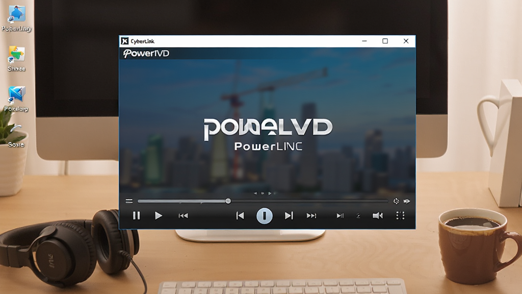 һ��չʾ CyberLink PowerDVD �ڵ������������еĳ���ͼ������Ϊ���������Է�����һ��������һ�����ȣ�����Ϊ��������ӽǣ����Ϊ��ܰ�칫���ϸ�ڰ�����������Ĳ��ſ�����������ͼ�꣬����Ϊ���壬����ɾ����޶���Ԫ�ء�