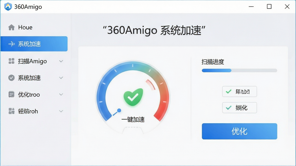 һ�Ÿɾ�����������չʾͼ����������Ϊ360Amigo ϵͳ���ٵ���������壬���ֲ��þ��жԳ�ʽ�����Ϊ���ܵ��������Ҳ�Ϊɨ��������Ż���ť�������Ű��������򣬷��Ϊ�ִ���ƽ���Ƽ��磬ϸ���ϰ�����ɫ���䰴ť��Բ���Ǳ��̺���ɫ�Թ�ͼ�꣬���������������ɾ��޶���Ԫ�أ�����Ϊǳ��ɫ��ɫ�ף����������ּ�����
