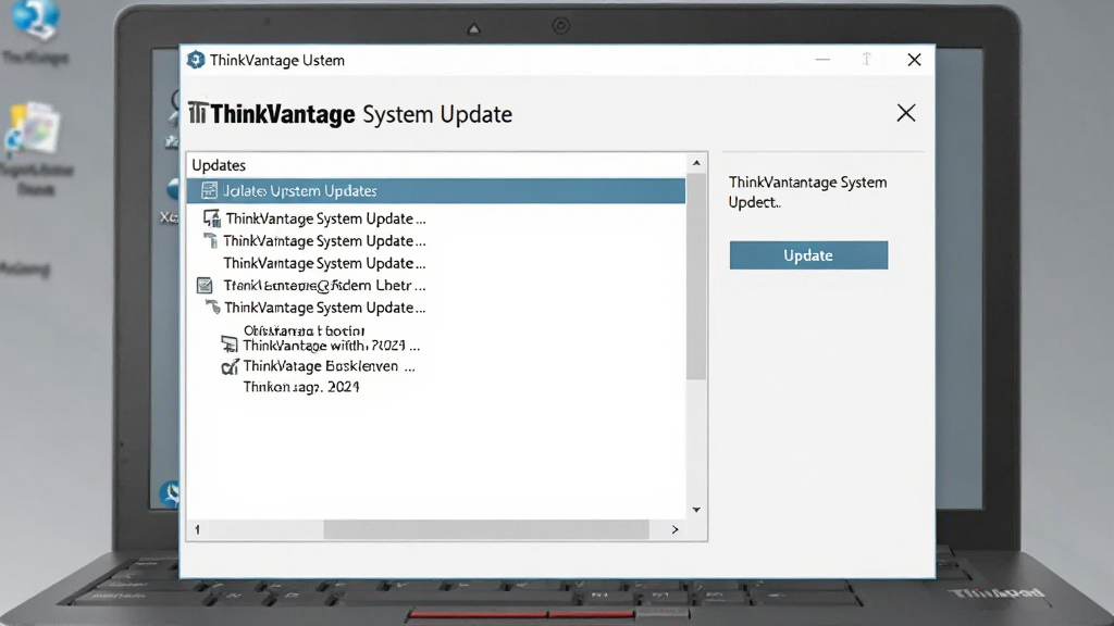һ�ż������������ͼ������������ ThinkVantage System Update �����ڣ������ʾ������Ŀ�б����Ҳ��и��°�ť��������ǳ��ɫ ThinkPad �ʼǱ����棬������ɾ����񣬻����������޶���Ԫ�ء�