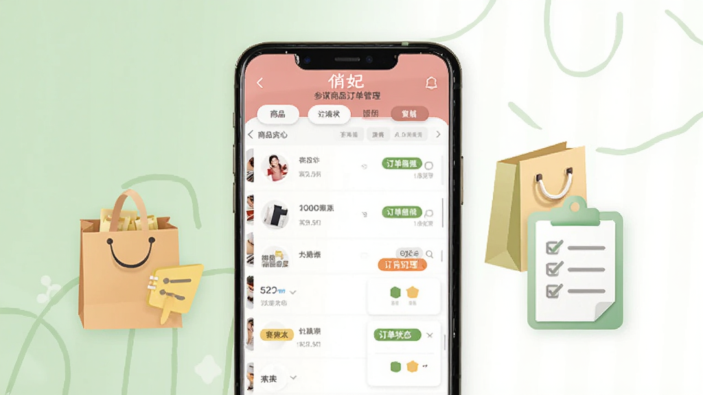 һ��չʾ�������ı��Ʒ�������������ͼƬ���������ֻ���Ļ��ʾ��Ʒ�б��Ͷ���״̬��ǩ���Ա��й�������嵥ͼ����Ϊװ��Ԫ�أ�����Ϊǳ��ɫ�Ͱ�ɫ��������������Ű����룬���ʸ��壬�޶���Ԫ�ء�