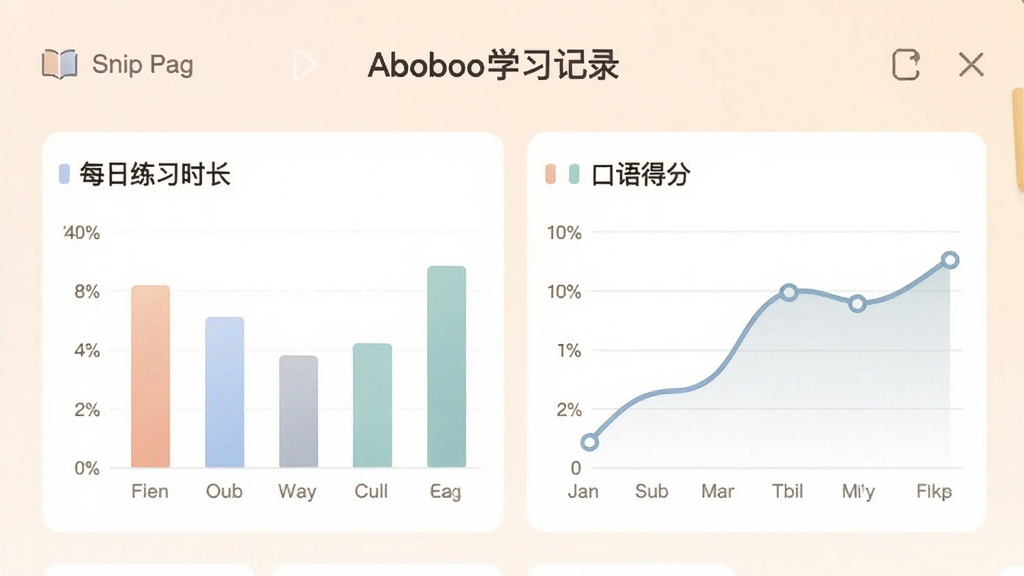 Abobooѧϰ��¼ҳ�棬չʾÿ����ϰʱ����״ͼ�����÷����ߣ�������ɫ��ͣ�����������ѧϰ�������������ʸɾ����޶���Ԫ��