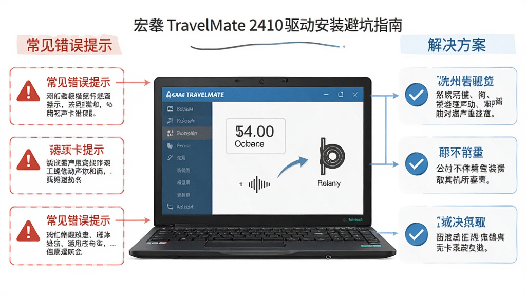 ��TravelMate 2410�ʼǱ�����������װ�ܿ�ָ����Ϣͼ����������Ϊ�ʼǱ���������װ���棬�������Ϊ����������ʾ���Ҳ�Ϊ����������֣�����ƽ����Ϣͼ��ϸ�ڰ�����ɫ����ͼ�ꡢ��ɫ�Թ�ͼ�ꡢ�����豸ͼ�꣬���������ɾ��޶���Ԫ��