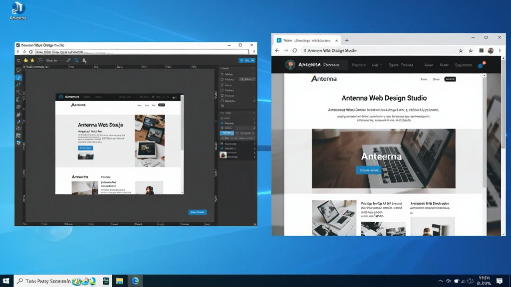 һ��չʾ Antenna Web Design Studio �� Windows ����������ʱ�������ͼ�������������������������Աߵ������Ԥ�����ڣ�����Ϊ���Ҳ��ţ��Ű�չʾ�����ͼ��Ԥ��Ч���Աȣ����Ϊдʵ�����ͼ��ϸ�ڰ��������������ڱ�������Ԥ��ҳ���е����ֺ�ͼƬ�������������ɾ����޶���Ԫ�ء�