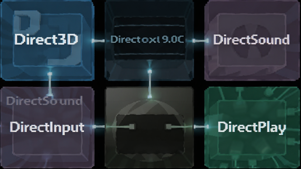 һ��չʾ DirectX 9.0C ��ý��ӿ�ģ���ͼƬ�������ж����͸������ֱ��ע Direct3D��DirectSound��DirectInput��DirectPlay ������������֮���ù������ӣ�����Ϊģ�黯���У�����ƽ���Ƽ��У�ϸ�����������������������ɾ����޶���Ԫ��