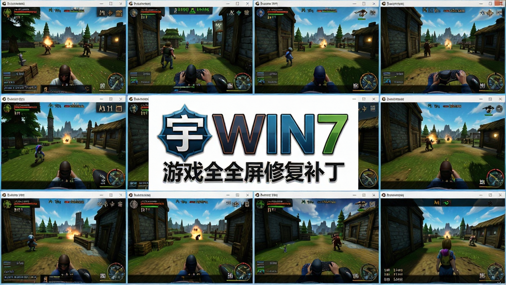һ��չʾ�����Ϸȫ��Ч����ƴͼʽ���棬�����������Ŷ����Ϸ���洰�ڣ�ÿ�����ڶ�����������ȫ����ʾ״̬����������������WIN7��Ϸȫ���޸�������Logo��ʶ������Ϊ����״���У����Ϊдʵ��Ϸ��ͼ���ϸ�ڰ�����ͬ��Ϸ���������޵�ɫ�ʡ������Ļ����Ե�����ʸ��壬�ɾ����޶���Ԫ��