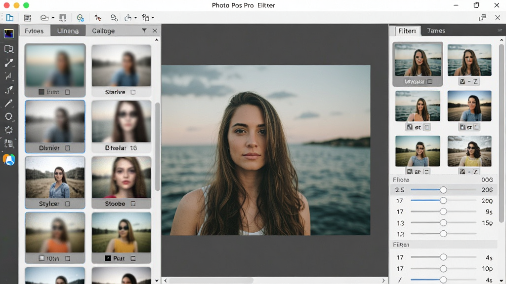 һ��չʾ Photo Pos Pro �˾�����Ч���ͼƬ��������������������˾�������壬����������Ŷ����˾�����ͼ������ģ�����񻯡���񻯵�Ч��Ԥ�������༭����ʾһ������Ӧ���˾�����Ƭ�����岼��Ϊ��๤�������Ҳ��˾���塢�м�Ԥ���������Ϊ��ʵ�������棬ϸ�ڰ����˾������ǩ������ͼԤ�����������飬�����������ɾ����޶���Ԫ��