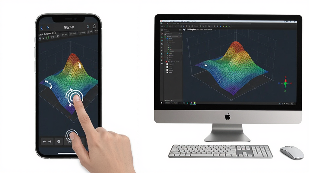 �������ֻ��͵��Բ���չʾ3D Grapher���л��棬����Ϊ���ҶԱȣ��Ű��࣬���Ϊ�Ƽ���ѧ���ϸ�ڰ����ֻ����ز�������������������ά����ͼ�񣬻��ʸ��壬�ɾ����޶���Ԫ��