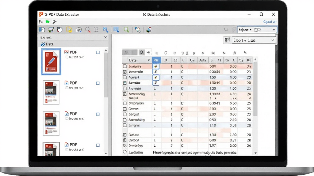A-PDF Data Extractor ��������Ԥ��ͼ������Ϊһ̨�ʼǱ�������Ļ����Ļ��չʾ PDF �ĵ�������ȡ���������н��棬���Ϊ PDF �ļ�����ͼ�б����Ҳ�Ϊ����������ȡԤ�����򣬲����������Ű���������Ϊ�ִ�����Ƽ��磬ϸ�ڰ�����������ť�����ݸ�����ʶ��������ʽ�����˵��������������ɾ����޶���Ԫ��