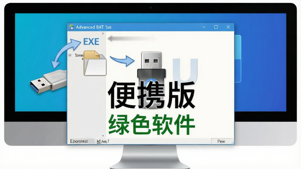 Advanced BAT to EXE Converter ������ U �������еĳ��������������������� U ��ͼ�꣬����Ϊ����չʾ���Ű�����ʾ����Я�桱�롰��ɫ���������������Ϊ�ִ���Լ�磬ϸ�ڰ��� USB �ӿڡ�������Ļ���ļ������ͷ�����ʸ��壬����ɾ����޶���Ԫ��