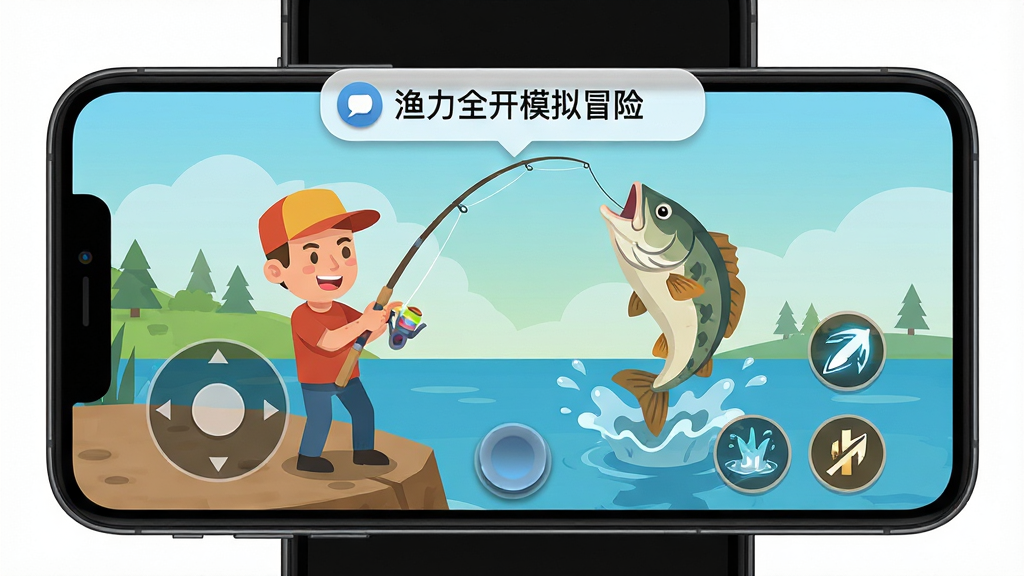 ����������һ�������ֻ��ĺ������棬��Ļ����ʾ�š�����ȫ��ģ��ð�ա�����Ϸ���棬������һ����ͨ�����������ߣ�����ĩ����һ������Ծ��ˮ�棬��Ļ��Ե������ҡ�˺ͼ��ܰ�ť�����ֲ����ֻ������ͼ��񣬱���Ϊ��ɫ��ͻ����Ļ���ݡ��Ű�����Ϸ���ơ�����ȫ��ģ��ð�ա���ϵͳ֪ͨ���ݵ���ʽ��������Ļ���������Ϊ��ƽ��UI��ƣ�ϸ���Ͽ̻���ť�İ�ѹ����Ч�������ˮ����Ч����������������ɾ����޶���Ԫ�ء�