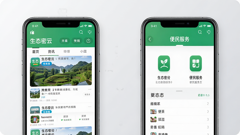 ��̬����APP�ƶ��˲�������չʾͼ����������Ϊ�����ֻ�����չʾ��̬����APP��ͬҳ�棬���Ϊ��ҳ��Ѷ�����Ҳ�Ϊ�������ҳ������Ϊ���ҶԳơ�����Ϊǳ��ɫ���䣬�Ű��������������Ϊ��Ʒչʾ���ϸ���������ֻ��߿���Ļ���ݡ�Ӧ��ͼ�꣬���ʸ��塢�ɾ����޶���Ԫ��