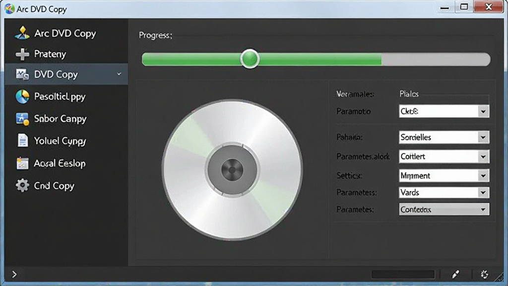 �����������ͼ����������չʾ Arc DVD Copy �������ڣ����Ϊ���ܵ��������Ҳ�Ϊ���̸��ƽ����������������壬��������רҵ������Ϊ���ɫ��ϸ�����������ʸɾ����޶���Ԫ�أ�ͼ�б�ע���� 