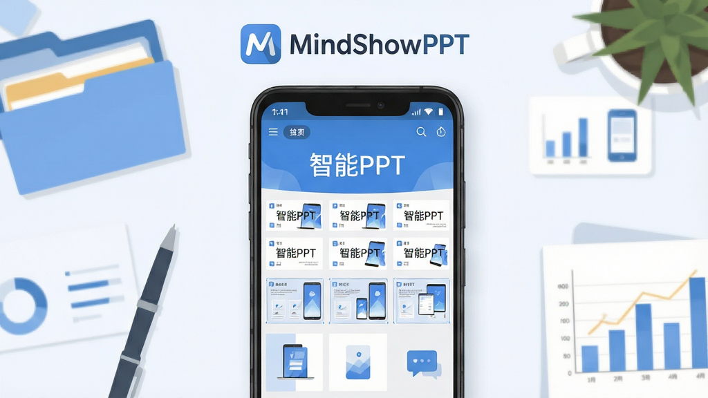 ����Ϊһ����׿�ֻ���Ļ����Ļ��չʾMindShowPPT�������棬�����ڳ��֡�����PPT����������ʾ�ĸ�����ͼ���񣬲���Ϊ�ֻ����з��ã���Χ���Ƽ�Լ�İ칫Ԫ�����ļ��С��ʡ�ͼ�����Ű�������½ṹ���Ϸ�Ϊ����logo��MindShowPPT�����·�Ϊ����չʾ�������Ϊ��ƽ���Ƽ��磬ϸ�ڰ�����͵�������ɫ��������ͼ�������֣����ʸ��壬����ɾ����޶���Ԫ��