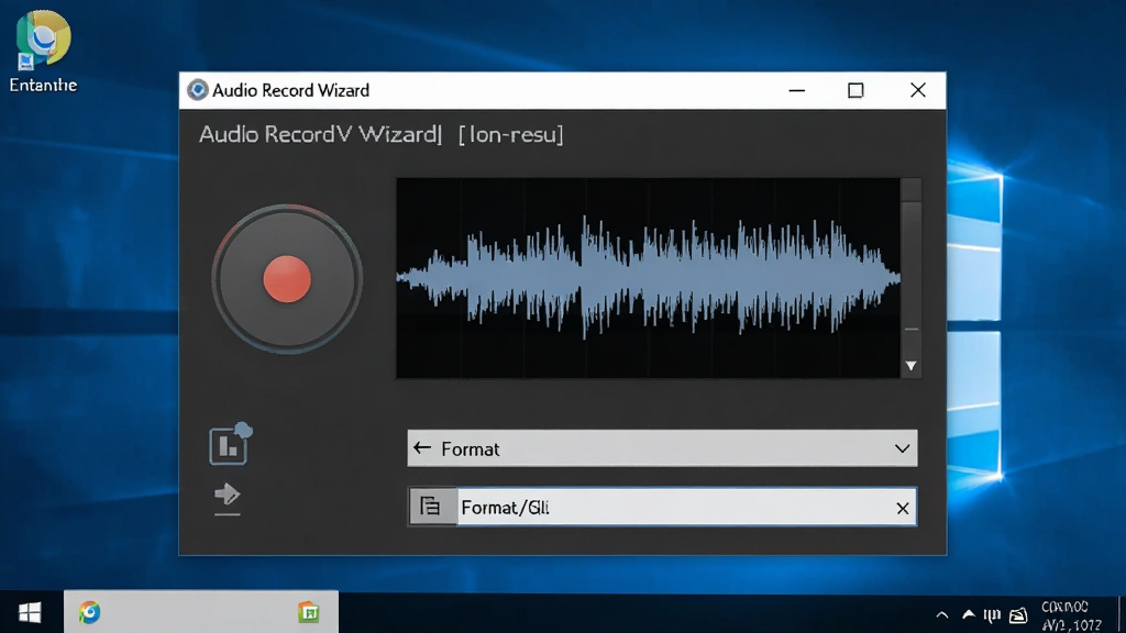 һ��չʾ Audio Record Wizard �����������ͼƬ�����������������������ڣ������ڰ���¼����ť��������ʾ����͸�ʽѡ�������˵��������������Windows���棬��������רҵ�������������ɾ��޶���Ԫ��