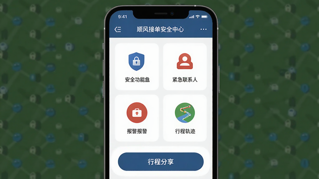 ����Ϊ˳����д򳵽ӵ���ȫ����ҳ�棬����Ϊ�ֻ���Ļչʾ��ȫ����ͼ�����г̷�����ť���Ű�����״���У����Ϊ���ؿɿ���ϸ�ڰ�������ͼ�ꡢ������ϵ�ˡ�������ť���г̹켣�����ʸ��壬�ɾ����޶���Ԫ��