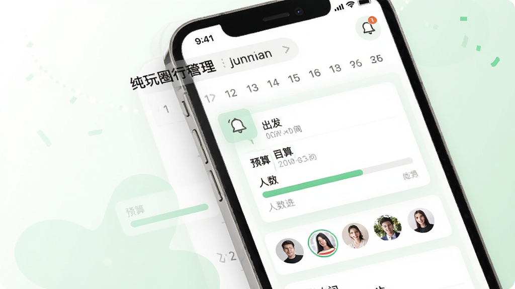 ����Ȧ�г̹���ҳ�棬����չʾ�ֻ���Ļ��������ͼ���г̿�Ƭ����Ƭ���г���ʱ�䡢Ŀ�ĵء�Ԥ�������������������Ϊ��ɫ�뵭��ɫ���䣬����Լ����ϸ�ڰ�����������ͼ�����Աͷ���б��������������ɾ����޶���Ԫ��
