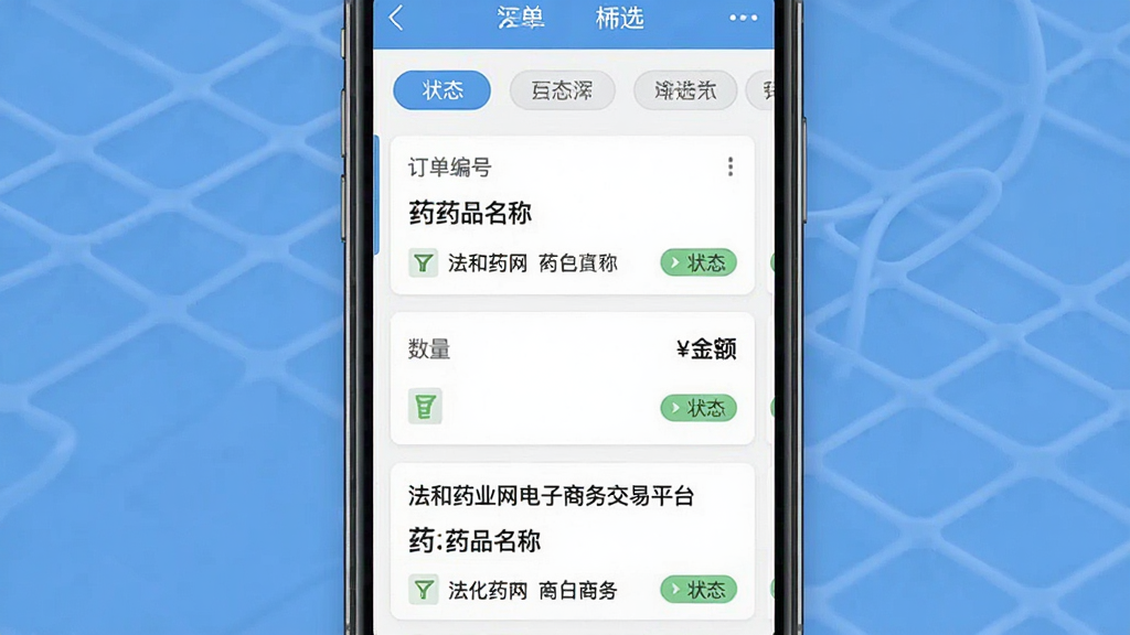 �������ֻ��˶������������ͼ������Ϊ����״̬ɸѡ��ǩ���·�������Ƭ�б����Ű��η��������Ϊ��ƽ����ƣ�ϸ�ڰ���������š�ҩƷ���ơ���������״̬��ǩ��
