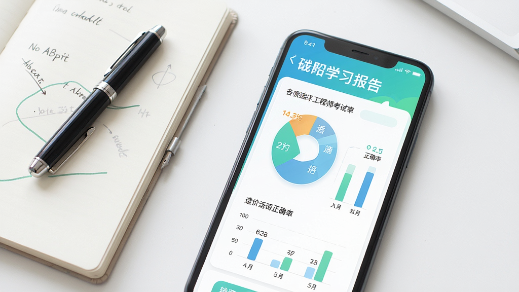 ��۹���ʦ����APPѧϰ����ҳ�棬�ֻ���Ļչʾ��״ͼ����״ͼ����ע����Ŀ��ȷ�ʣ�������ɫ���£��Ա��бʼǱ��͸ֱʣ��������Լ��Ч�������������޶���Ԫ��