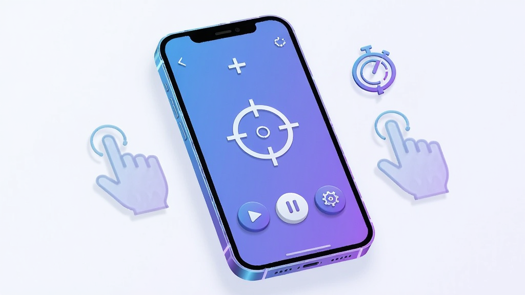��������չʾһ̨�����ֻ����ֻ���Ļ����ʾ�Զ���������ļ��������棬��������һ����Ŀ��Բ��׼��ͼ��λ����Ļ���룬��Χ�����Ų��š���ͣ�����õȿ��ư�ť���ֻ�����Ư���Ű�͸���ĵ������ͼ��ͼ�ʱ�����š����岼�ֲ��þ��жԳƹ�ͼ���ֻ���΢��б���Ӷ��С����Ϊ�ִ��Ƽ���UI�廭����ɫ�����Ͻ���Ϊ���������ɾ���ࡣϸ���ϣ��ֻ��߿���΢��Ч������ť����΢����С����ʸ��壬�ɾ����޶���Ԫ�ء�