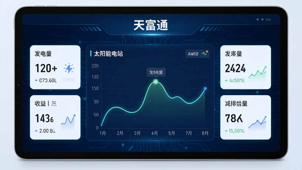 ����չʾһ��ƽ����Դ�С�������Ǳ��̽��棬�����Ϸ���ʾ���츻ͨ��������������̫���ܵ�վ��ʵʱ��������ͼ���Ա��ж�����ݿ�Ƭչʾ������������ͼ�����������������ɫ�Ƽ������������������͵�ӫ�⣬���岼���������򣬷��רҵ����ϸ�ڷḻ�����ʸ��壬�ɾ�������Ԫ��