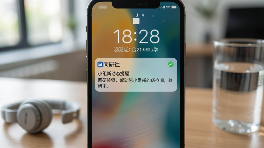һ��չʾͬ������Ϣ֪ͨ���ܵĳ���ͼ������Ϊ�ֻ��������棬��Ļ������ʾ��ͬ���硱��֪ͨ��Ƭ������ΪС���¶�̬���ѣ�����Ϊ�黯�����ڻ������ֻ����ж�����ˮ�������Ϊдʵ��Ӱ�У�ϸ�ڷḻ�������������ɾ����޶���Ԫ��