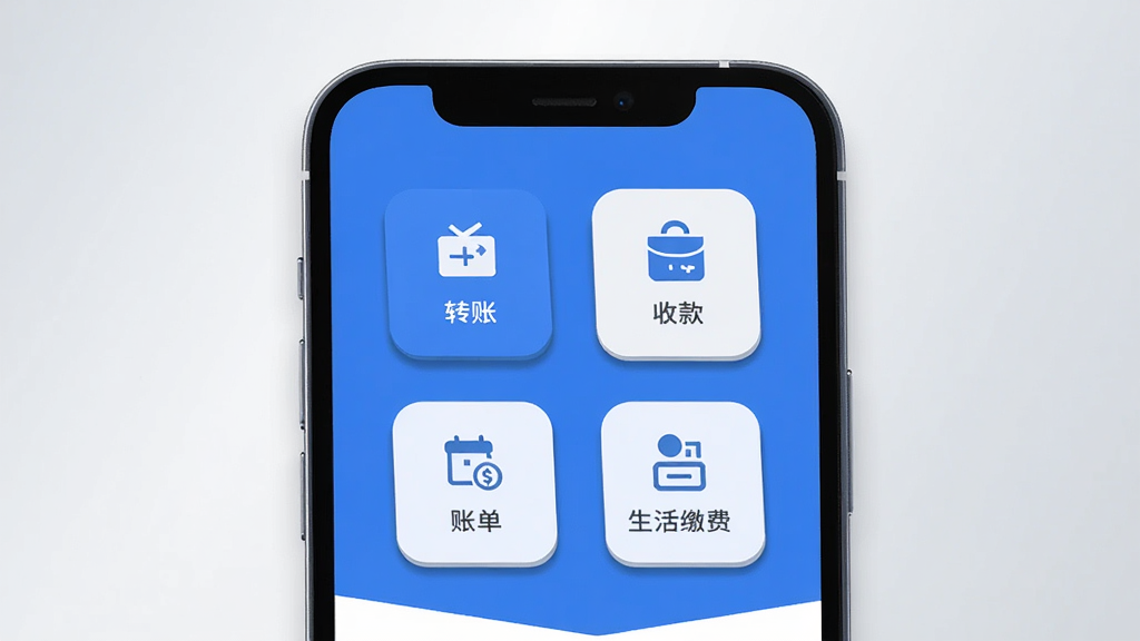 ��Ǯ����Ӧ��������չʾͼ������Ϊһ�������ֻ�����Ļ��ʾ������ɫ��֧����ҳ������ת�ˡ��տ�˵�������ɷ��ĸ�����ͼ�꣬���ּ����У�����Ϊǳ��ɫ���䣬���Ϊ�ִ���ƽ���Ƽ��磬ϸ����ͼ�������΢��Ӱ��Բ�ǣ����������ɾ����޶���Ԫ�ء�
