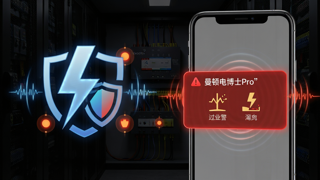 һ��չʾ���ٵ粩ʿPro��ȫ�澯���ܵĻ��棬����Ϊ�ֻ���Ļ������ɫ�澯֪ͨ��Ƭ����Ƭ����ʾ������©��ͼ�꣬����Ϊ��ɫ��緿�������������ֻ�λ�ڻ����Ҳ࣬����������������ϵĳ���ȫ���ţ����Ϊ��ʾ�Ƽ��磬ϸ�ڰ�������߿����岨�ơ����Ͻڵ���������������ɾ����޶���Ԫ�أ�ͼƬ�����ֱ�������ţ�