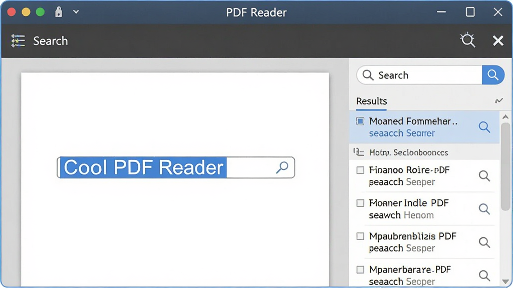 һ�� Cool PDF Reader ������������ʾ��ͼ������Ϊ�������ڣ�����Ϊ�����ĵ�ҳ����ʾ�����ؼ��ʸ������Ҳ�Ϊ�����������б������Ϊ�����칫�磬ϸ�ڰ�����ɫ������ǡ���������б����Ŵ�ͼ�ꡣ���ʸ��壬�ɾ����޶���Ԫ�ء�