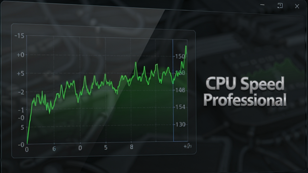 CPU Speed Professional����������д����Ļ������ʾʵʱƵ������ͼ�����߳�����ɫ����״̬���Ա���CPU Speed Professional��Ӣ�ı�־������Ϊ��ɫ��͸�������ʸУ����������������廭�ʣ��޶���װ��Ԫ��