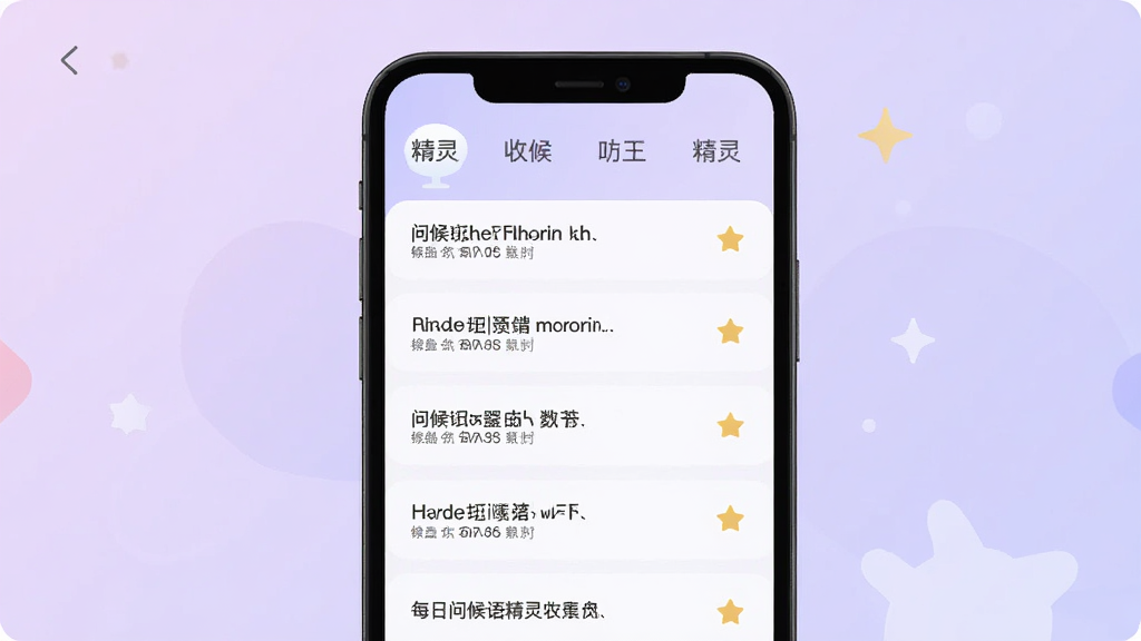 ÿ���ʺ��ﾫ���ղؼн��棬����չʾ�ֻ���Ļ���ղص��ʺ����б���ÿ�������Ա����Ǳ�ͼ�꣬�����з����ǩ��������Ϊ����ɫ���䣬������ż�࣬��ƽ��UI��ƣ������������ɾ��޶���Ԫ��