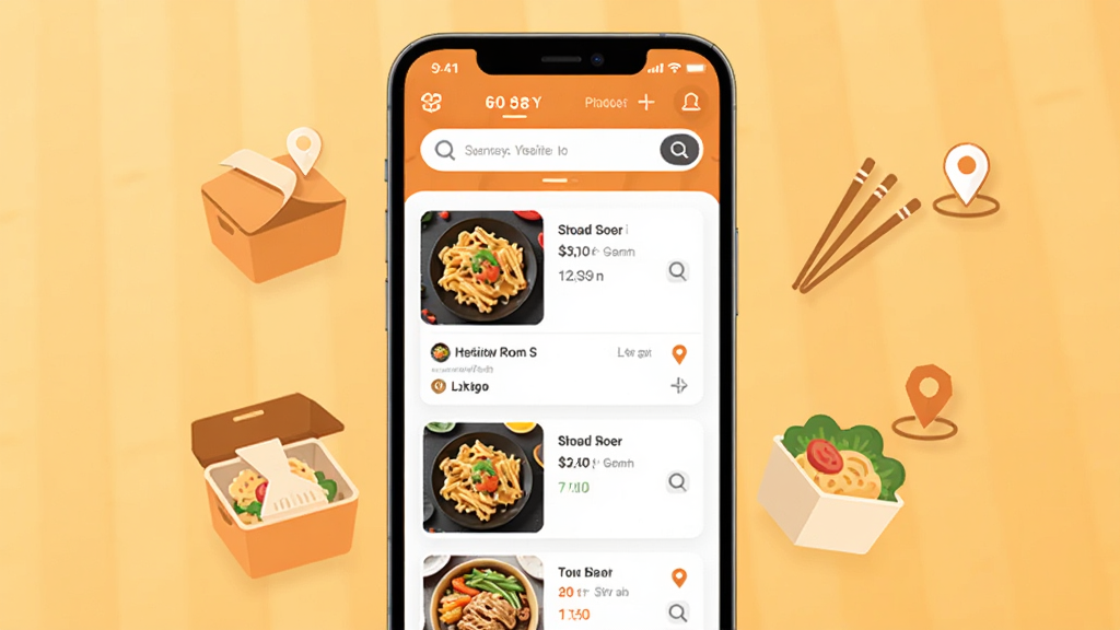 ιι����APP������չʾ���ֻ���Ļ�г��ָ�����ʳ�б���������ůɫ������������Ϊ�ֻ�����ʳͼ����ϣ����־��У��Ű��࣬����ִ���ƽ����ϸ�ڰ����ͺС����ӡ���λͼ�꣬���ʸ��壬�ɾ����޶���Ԫ��