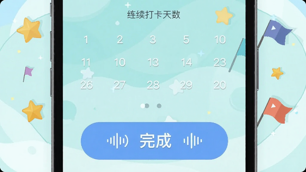 ÿ������APP�������������д���ֻ���Ļ��ʾ������������һ����Ŀ����ɰ�ť����Χ�����Ǻ�С���ĵ�׺������Ϊ�ֻ�����չʾ�����Ϊ���±�ƽ�廭��ϸ�ڰ����������ֺ���Ƶ����ͼ�꣬���ʸɾ��������޶���Ԫ��
