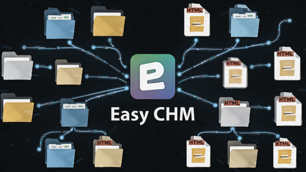 ���������� Easy CHM ����ͼ�����������֣���Χɢ���Ŷ���ļ��к� HTML �ļ�ͼ�꣬ͼ��֮���÷�������������γ���״Ŀ¼�ṹ�����ֳʷ���״չ�����Ű�������£����Ϊ���ı�ƽ���Ƽ��廭��ϸ����Ŀ¼��������΢��Ч�����ļ���ͼ���в�θУ������������ɾ����޶���Ԫ��
