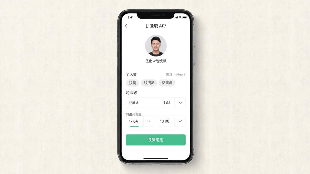 ƴ��ְApp�������������Ͷ�ݽ��棬����Ϊ�ֻ���Ļ����Ļ��չʾ����������дҳ��Ͷ�ݰ�ť������Ϊ�ֻ����У�����Ϊǳɫ���������Ϊ�������硣ϸ�ڰ���ͷ���ϴ��������ܱ�ǩ��ʱ���ѡ���������ʸ��壬�ɾ����޶���Ԫ�ء�