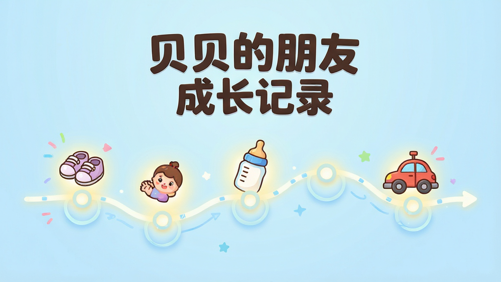 ����������һ����ͨ���Ķ�ͯ�ɳ�ʱ���ᣬʱ�����Ϸֲ��Ŷ����̱��ڵ㣬ÿ���ڵ����ж�Ӧ�Ĳ廭ͼ�꣬��СЬ�ӡ���ƿ����߳���ʱ�����Ϸ������֡����������ѡ��͡��ɳ���¼�����������ֺ���չ����������¿ɰ���ϸ����ʱ���������������ڵ�����ͷ���Ч���������ǵ���ɫ���䣬���ʸ��壬�ɾ����޶���Ԫ��