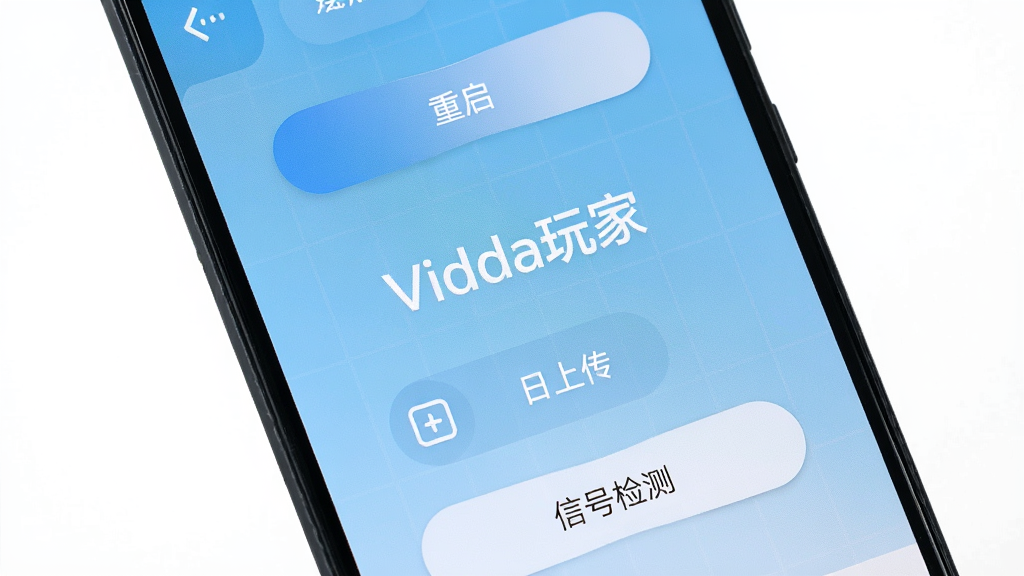 �ֻ���Ļ��ʾVidda��ҵĹ����Ų���棬����������ť����־�ϴ�ѡ��źż��ͼ�꣬����Ϊǳ��ɫ�����񣬻��������С�Vidda��ҡ����֣����Ϊ������Ӧ�ý�����ϸ�ڰ�����ť��Բ����ơ�ͼ��������ࡢ��������΢�����������������������ɾ����޶���Ԫ��