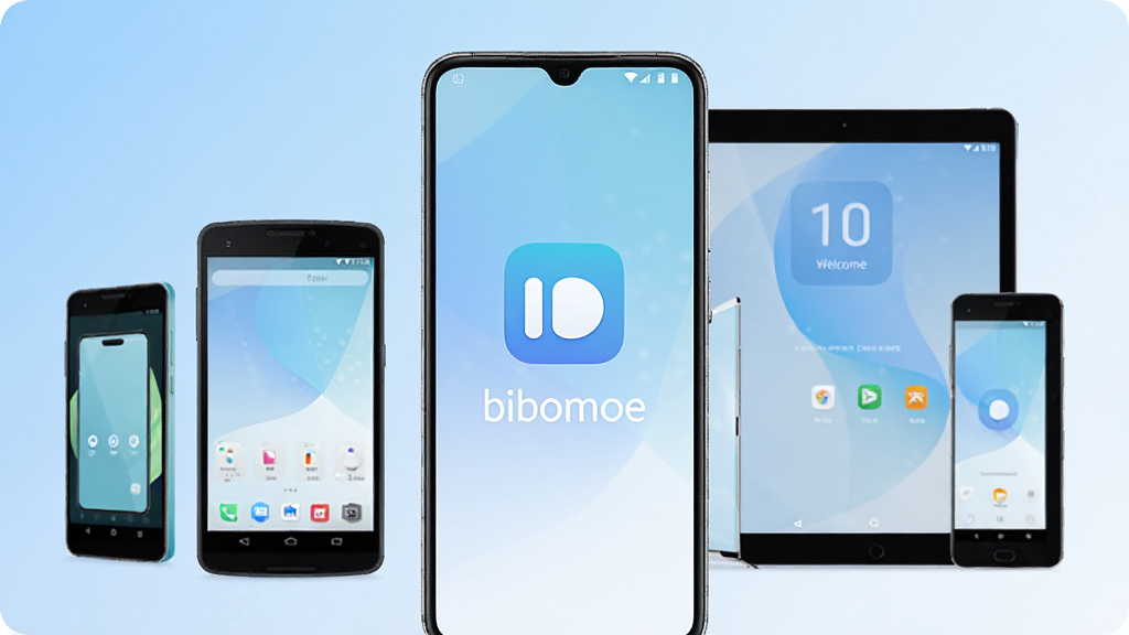 bibomoe ����������չʾ���ֻ���Ļ������ʾ����Ӧ��ͼ��ͻ�ӭҳ�棬��Χ�����Ű�׿�ֻ���ƽ����豸������Ϊ��͵����׽��䣬������¿Ƽ��У������������ɾ��޶���Ԫ��