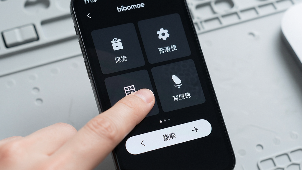 bibomoe ���ܽ�����д���ֻ���Ļչʾ�����Ĺ��ܷ����ͼ�ఴť�����������û���ָ�ᴥ��Ļ�Ķ���������Ϊǳ��ɫ����̨������Լ�ִ������ʸɾ���������Ԫ��