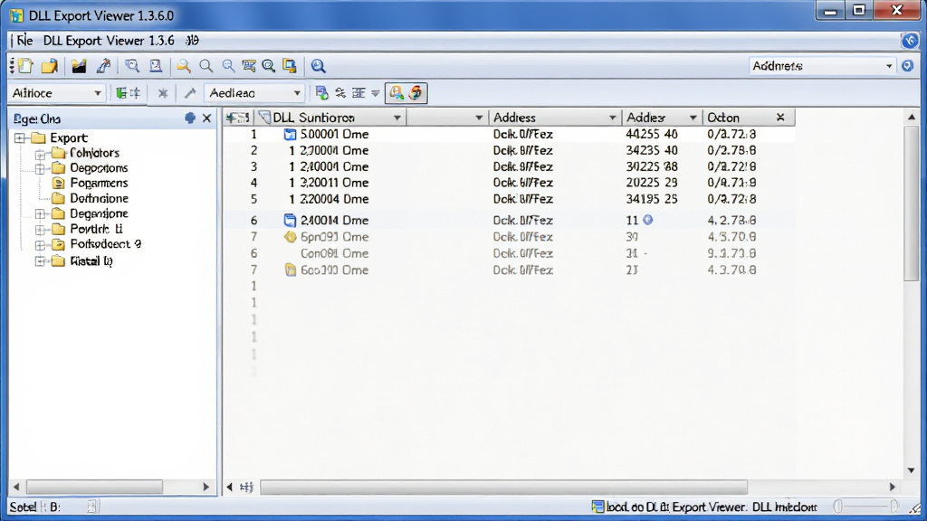 ��������ȫòչʾ������ΪDLL Export Viewer 1.3.6.0�����ڣ�����Ϊ���͵�Windows��Դ������������Ϊ�ļ���״�б����Ҳ�Ϊ��ϸ�ĵ��������б���������š�����������ַ���У��Ű��������������Ϊרҵ����������ͼ��ϸ�ڰ����˵�����������ͼ���Լ�״̬����Ϣ�������������ɾ����࣬�޶���Ԫ��