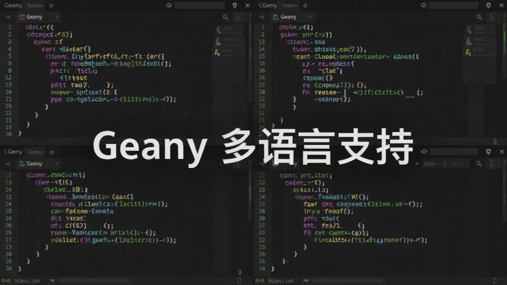 Geany �������﷨����չʾͼ������Ϊ������ʾ��ͬ������ԵĴ���Ƭ�Σ�����Ϊ����״���У��Ű��������򣬷��Ϊ��ɫ����༭�����ϸ�ڰ�����ɫ�ؼ��֡��кš������ߣ����ʸ���ɾ��޶���Ԫ�أ�ͼƬ������Ϊ��Geany ������֧�֡���