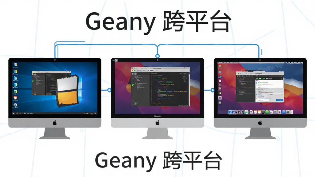 Geany ��ƽ̨����ʾ��ͼ������Ϊ�������ŵĵ�����Ļ�ֱ���ʾ Windows��Linux��macOS ���滷��������Ϊ�������У��Ű���⣬���Ϊ�Ƽ��б�ƽ�廭��ϸ�ڰ���ϵͳ��־��Geany ���ڡ��������������ʸ���ɾ��޶���Ԫ�أ�ͼƬ������Ϊ��Geany ��ƽ̨����