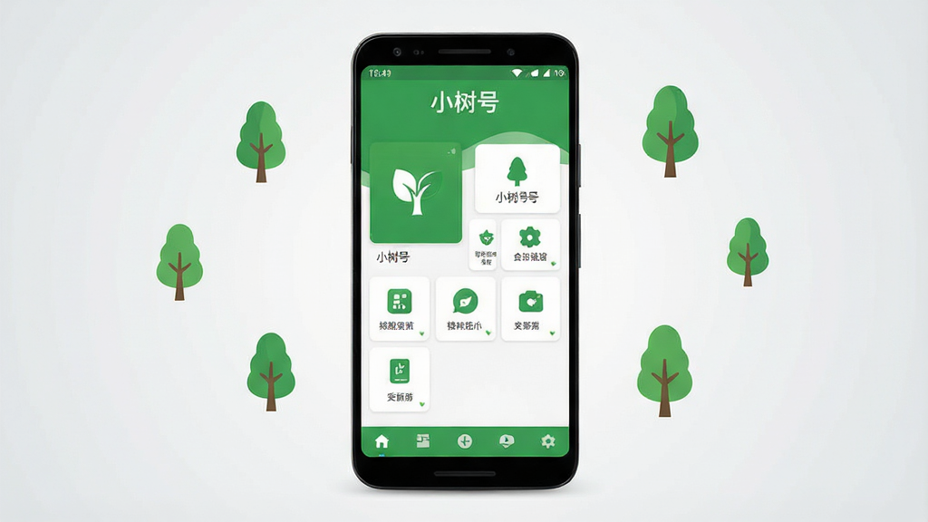 һ���ֻ�Ӧ�ý���չʾͼ�������������һ����׿�ֻ����ֻ���Ļ��ʾ��С���š�Ӧ�õ������棬���������ɫ�Ͱ�ɫΪ��ɫ���������С�С���š����ֱ�ʶ���м������Ź���ģ��ͼ�꣬�ײ��е�����������Ϊǳ��ɫ���䣬�ֻ���ΧƯ���ż�����Լ����ɫС��ͼ����Ϊװ�Ρ������������£������������ɾ��޶���Ԫ�ء�