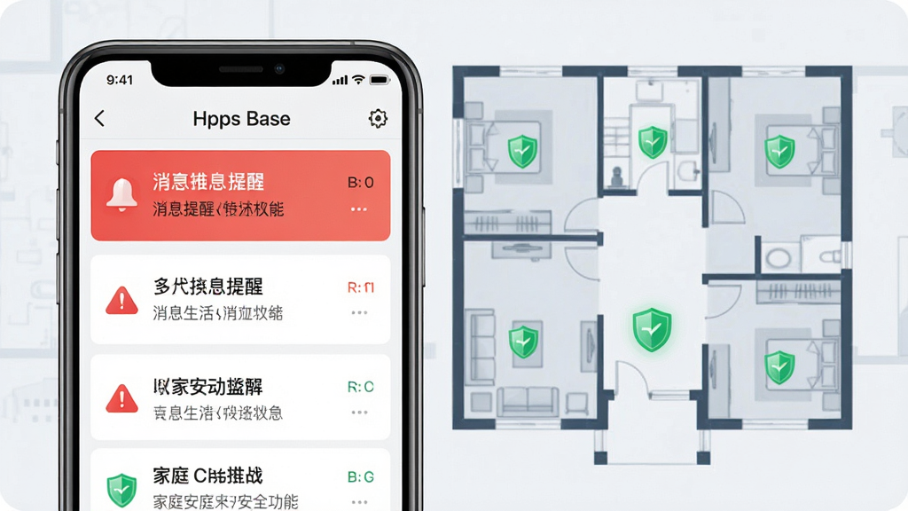 һ��չʾ�Ƽ�����App��Ϣ�����밲�����ܵ�ͼƬ���ֻ���Ļ��ʾ����֪ͨ�б��ͼ�ͥ����״̬��壬����Ϊ��ͥ����ͼ������Ϊ���·���ʽ�����Ϊ�侲�Ƽ��廭��ϸ�ڰ�����ɫ��ʾͼ�����ɫ��ȫ���ƣ����ʸ��壬�ɾ����࣬�޶���Ԫ��