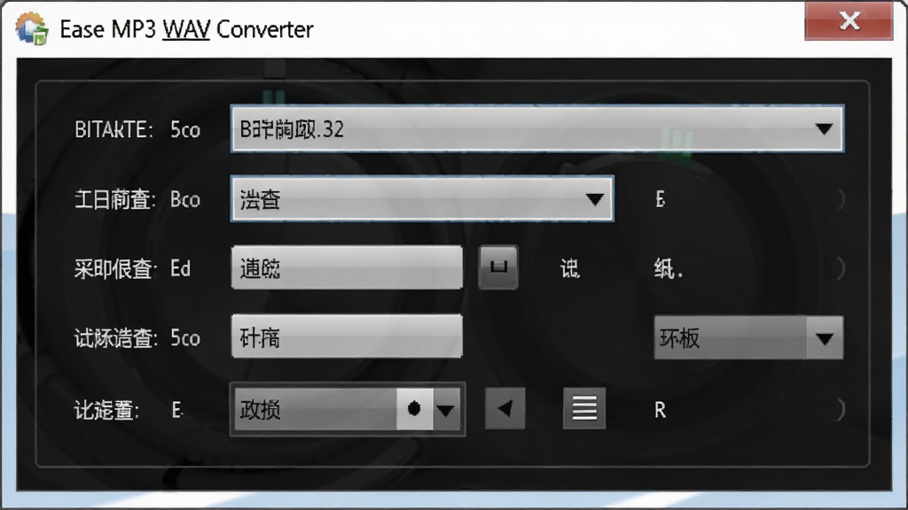 һ��չʾ��Ƶ�������ڽ����ͼƬ������������ Ease MP3 WAV Converter �Ĳ���������壬����Ϊ�Ի�����ʽ�����Ϊдʵ�������棬ϸ�ڰ��������������˵���������ѡ�����ѡ�񣬻��ʸ��壬�ɾ����޶���Ԫ�ء�
