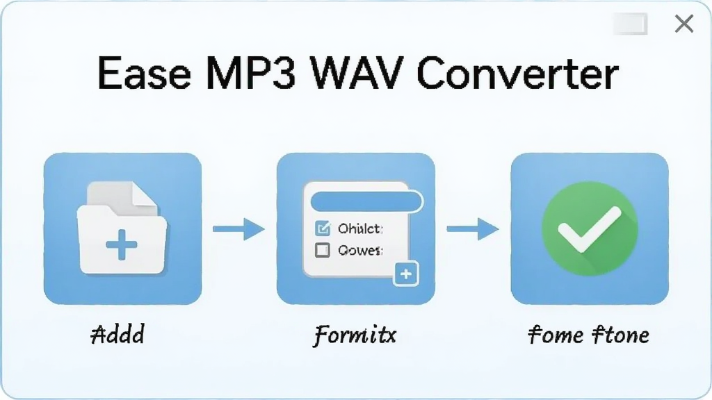 һ��չʾ��������������̵�ͼƬ������������ Ease MP3 WAV Converter ��������ʾ��ͼ������Ϊ��������ͼ�����Ϊ����ǳɫ��ϸ�ڰ��������ļ�ͼ�ꡢ��ʽѡ��ͼ�ꡢת�����ͼ�꣬���ʸ��壬�ɾ����޶���Ԫ�ء�