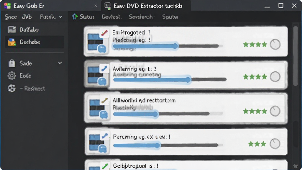 Easy DVD Extractor �������������б�ʾ��ͼ����������ʾ��������������Ŷӵȴ���ÿ��������н�������״̬��ʶ���������Լ���񣬻����������޶���Ԫ��