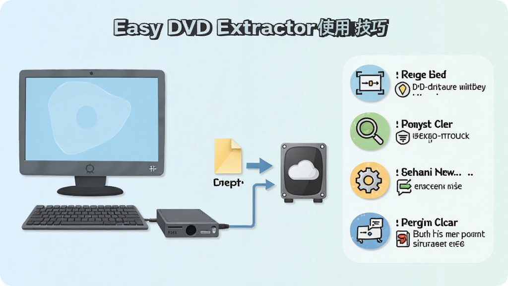 Easy DVD Extractor ʹ�ü���ʾ��ͼ��������չʾ������������ӡ��ļ�������Ӳ�̵����̣��Ա�����ע������ͼ�꣬����������ǳɫ�������������޶���Ԫ��